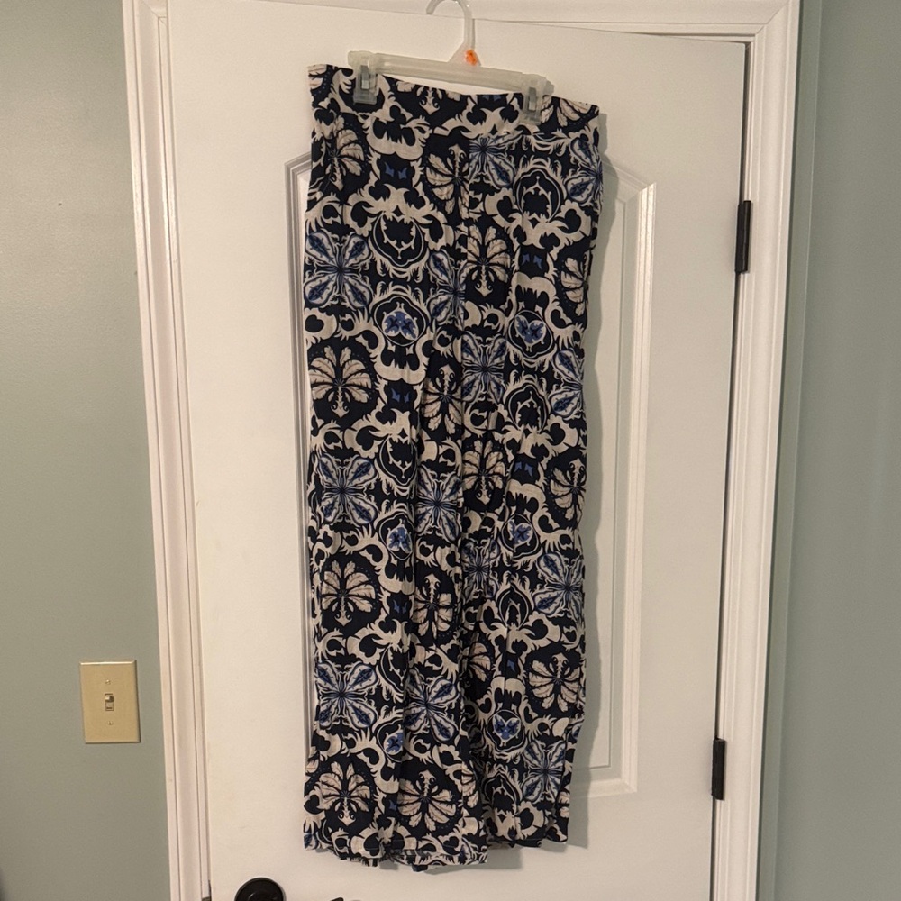 Rachel Zoe Black and Blue Patterned Trousers